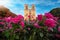 Notre-Dame Cathedral in Paris France with Roses