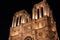 Notre Dame Cathedral in Paris and its lighting at night