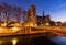 Notre Dame Cathedral with Pont au Double, Dawn, Paris, France