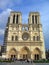 Notre Dame Cathedral, Towering Western Facade in Evening Light, Paris, France