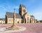 Notre-Dame-de-l\\\'Assomption church and calvary in Sainte-Mere-Eglise, Normandy