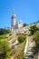 Notre-Dame de la Garde basilica in Marseille, France, seen from a secondary access trail