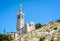 Notre-Dame de la Garde basilica in Marseille, France, seen from a secondary access trail