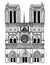 Notre Dame de Paris Cathedral. Isolated travel label