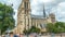 Notre-Dame de Paris timelapse, a medieval Catholic cathedral on the Cite Island in Paris, France