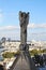 Notre Dame Paris France with monument, angel, gargoyles