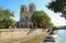 Notre Dame of Paris and tourist boat on the Seine river