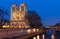 Notre Dame at the river Seine during twilight