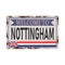 Nottingham , United Kingdom , road sign vintage vector illustration, road table