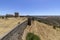 Noudar medieval castle panorama, with Alentejo landscape background. and Located 5 kilometres from the Spanish border. Portugal.