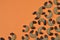 Nougat crescents cookies border on orange