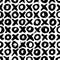 Noughts and crosses hand drawn seamless pattern. Vector ink ornament for wrapping paper.