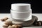 Nourishing balance white rock holds skincare moisture vessel, promoting healthy skin hydration