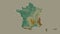 Nouvelle-Aquitaine location. France. Relief map