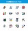 Novel Coronavirus 2019-nCoV. 16 Flat Color Filled Line icon pack microorganism, virus, sanitizer, coronavirus, hand wash