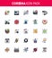 Novel Coronavirus 2019-nCoV. 25 Flat Color Filled Line icon pack travel, cruise, question, banned travel, travel