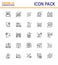 Novel Coronavirus 2019-nCoV. 25 line icon pack medical record, hospital chart, infection, health, patogen