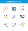 Novel Coronavirus 2019-nCoV. 9 Flat Color icon pack body building, hand, drug, arm, virus