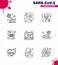 Novel Coronavirus 2019-nCoV. 9 Line icon pack  online, check, disease, rx, pharmacy