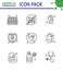 Novel Coronavirus 2019-nCoV. 9 Line icon pack  protection, health insurance, transfer, virus, hand