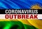 Novel coronavirus - 2019-nCoV on Rwanda flag, WUHAN virus concept. Coronavirus hazard concept with OUTBREAK text.3D rendering