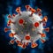 Novel Coronavirus, 2019-nCoV or SARS-CoV-2, cause of the global flu pandemic. Microscopic virus close up concept