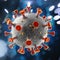 Novel Coronavirus, 2019-nCoV or SARS-CoV-2, cause of the global flu pandemic. Microscopic virus close up concept.