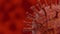 Novel Covid 19 Corona Virus Strain. New Variant 3d Illustration on Red Background Banner.