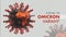 Novel Covid 19 Corona Virus Strain. Omicron Variant 3d Illustration Background Banner. Concept of Global Pandemic.