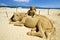 Novel sand sculpture at Fulong Beach