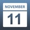 November 11. White calendar on a colored background. Day on the calendar. Eleventh of november. Vector illustration.