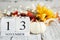 November 13th Calendar Blocks with Autumn Decorations