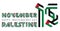 November 15, Palestine Independence Day congratulatory design with Palestinian flag colors