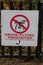 November 17th, 2017, Blarney, Ireland - No drones allowed sign at Blarney Castle