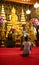 November 21th, 2018 - Ayutthaya THAILAND - Woman praying to golden Buddha in thai temple