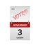 November 3 calendar icon with VOTE text. Election day. Vector.