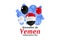 November 30, Independence Day of Yemen vector illustration.