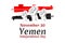 November 30, Independence Day of Yemen vector illustration.