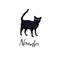 November Black cat day Hand lettering Isolated vector icon Design label and logotype