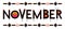 November month banner. Month name vector sticker. Ethnic style aztec pattern label. New Year calendar illustration. Text for greet