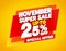 NOVEMBER SUPER SALE UP TO 25 % SPECIAL OFFER illustration 3D rendering