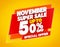 NOVEMBER SUPER SALE UP TO 50 % SPECIAL OFFER illustration 3D rendering