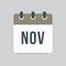 November - vector icon day calendar, autumn month