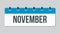 November - vector icon day calendar, autumn month