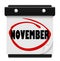 November Word Wall Calendar Change Month Schedule