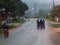 November21, 2018. Laos village people living and travelling to work along main road