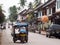 November21, 2018. people traveling to work and school, sharing narrow main street in LUANG PRABANG provinces of LAOs