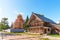 Novgorod, Russia - August 31, 2018: Vitoslavlitsy Museum of Wooden Architecture. Typical Russian old house