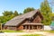 Novgorod, Russia - August 31, 2018: Vitoslavlitsy Museum of Wooden Architecture. Typical Russian old house