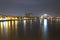 Novi Sad night shot over bridge danube donau river